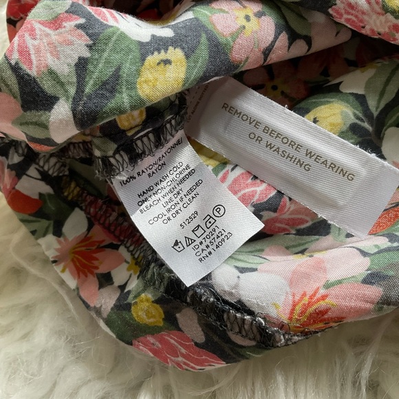 LOFT Gray Ruffle Floral Ruffle Drawstring Dress - Picture 7 of 10